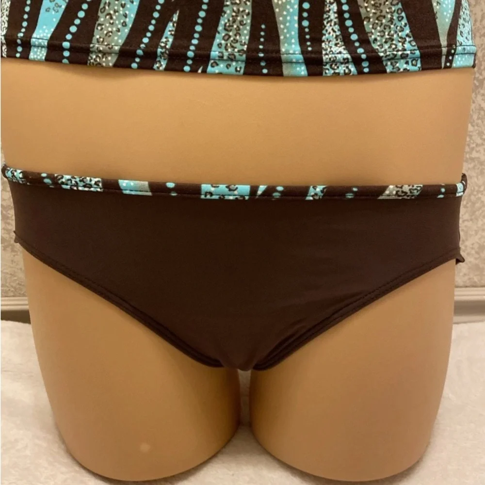 St. John's Bay Aqua and Chocolate Bikini